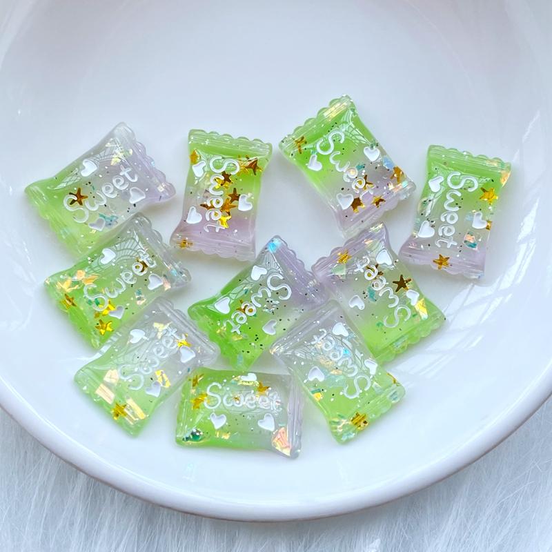 20Pcs New Resin Lovely Mixed Shiny Mini Candy Flat Back Cabochon Scrapbook DIY Embellishments Accessories Q41