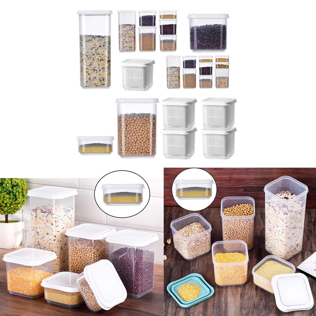 Box with Lids Transparent Square Vacuum Lid Jars Sealable Container