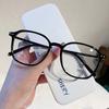 Mocha Brown Plain Artifact Square Round Frame Glasses Women'S Anti-Blue Flat Light Mirror Tide And Thin Can Be Matched With Myopia Frame