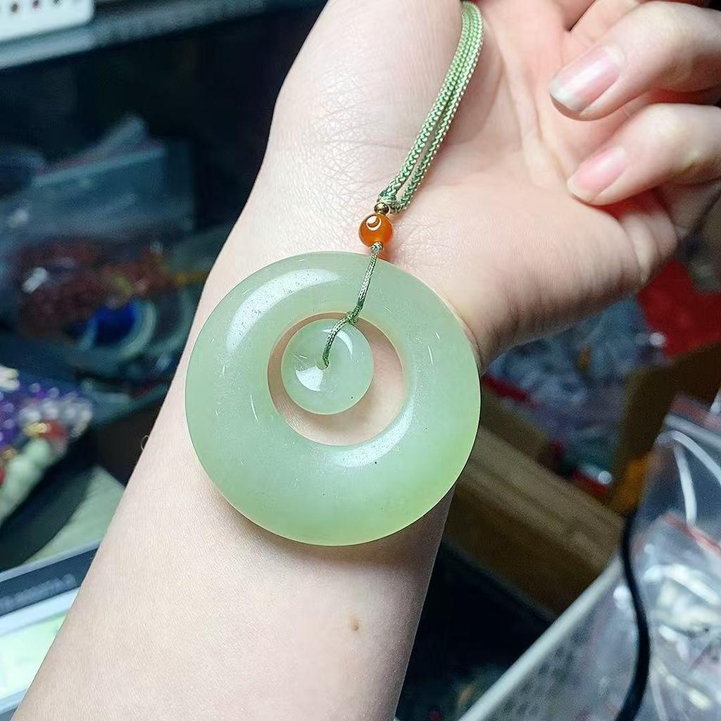 Collana con Ciondolo in Giada Dongling Intrecciata per Uomo e Donna