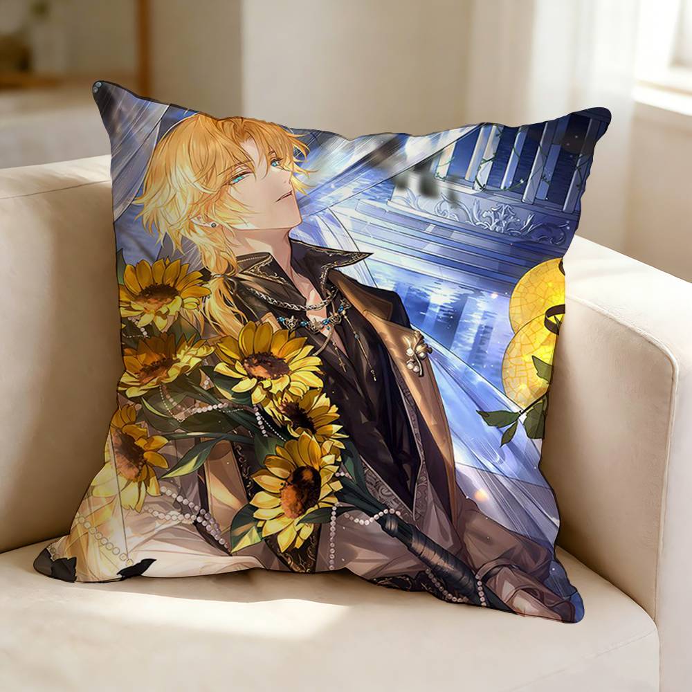 Romance Mobile Game FFor All Time  Pillow Case Square DoubleSided Sofa Cushion Cover Bedroom Bedside Pillow