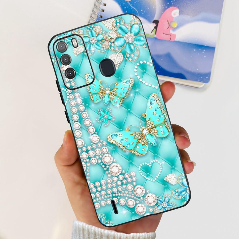 For ITEL Vision 1 Pro Vision 2 Phone Case Cute Cat Dinosaur Flower Pattern Back Cover Vision2 Vision1Pro Soft Matte Silcione Bag