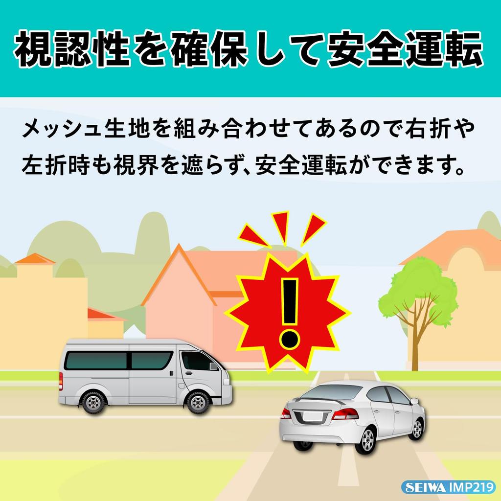 SEIWA Easy Magnetic Hybrid Curtains Car Interior Improved Blackout Fabric Mesh Magnetic Sun Privacy UV Protection for Car Improved Visibility Z115,