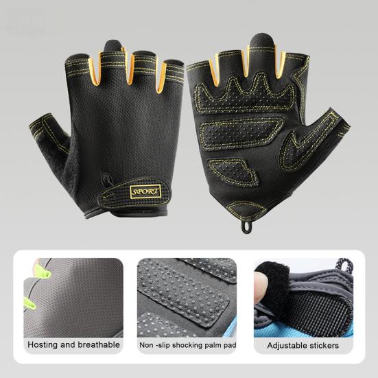 GUANTI SOLLEVAMENTO PESI Mezzo Dito Palestra Guanti Allenamento Per