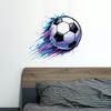 Simulated 3D Broken Wall Football Wall Sticker, Football 26 Theme Room Decorative Sticker, Children's Room Background Painting