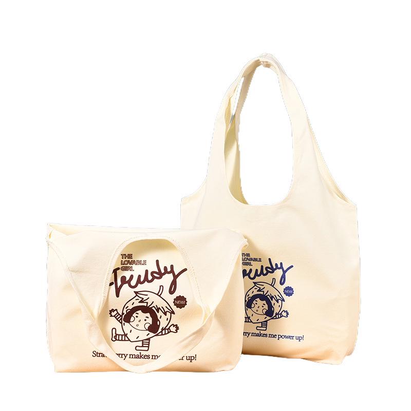 Customizable Cotton Canvas Tote with Logo - Eco-friendly, Single Shoulder Bag for Businesses and Schools