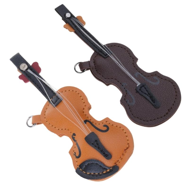 Elegant Leather Violin And Guitar Keychain Stylish Key Adornment Perfect Gift For Musicians And Fashion Enthusiasts