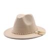 European and American fashion new chain jazz hat autumn and winter eaves fashion woolen top hat