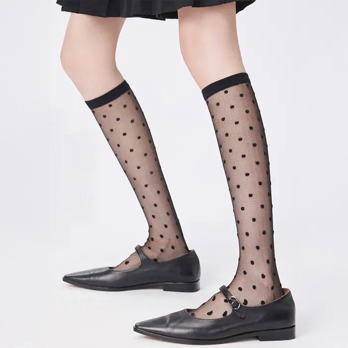 Dot See-through Long Socks 3 Colors