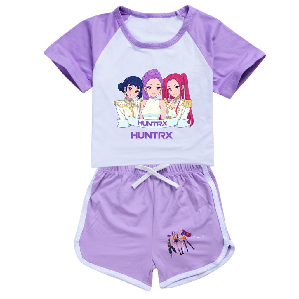 5026 Kids Girls POP Rumi Zoey Mira Print T-shirt Shorts Sport Tracksuit Clothes Set