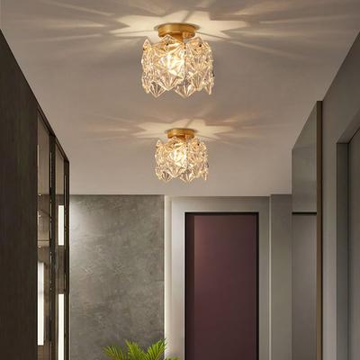 Deckenleuchte, Flurlampe, Netz, rotes Glas, Kristalllampe