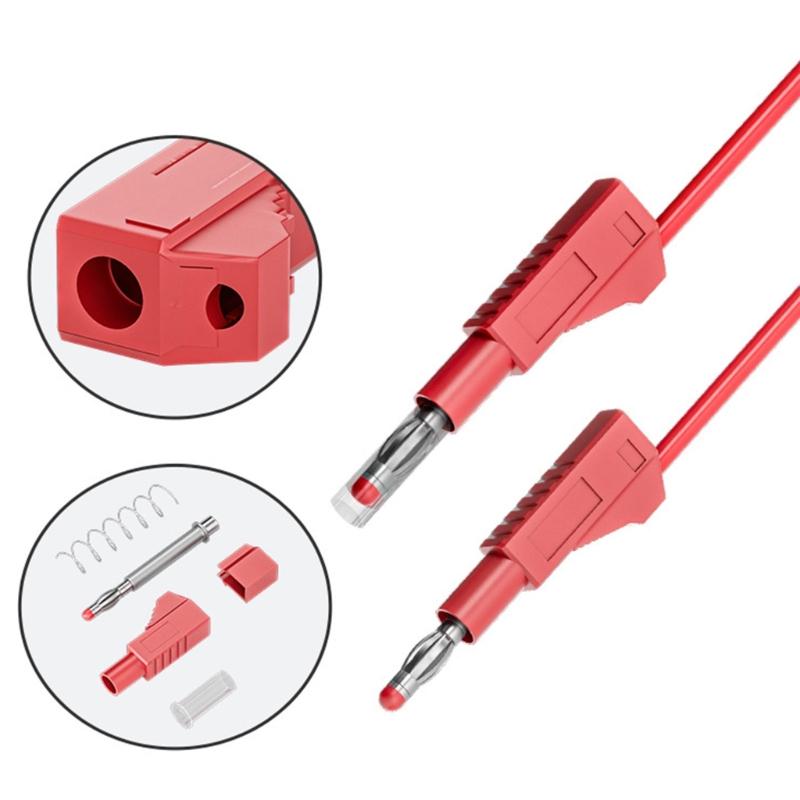 Adjustable 4mm Banana To Banana Test Probes Cables Wire Cord With 1000V Rating And Silicone Insulation for Multimeters