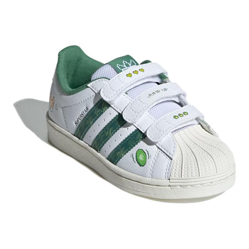 Adidas Originals SUPERSTAR Abrasion Resistant Low Top Kids' Skateboarding Shoes White Children Aged 3 7 Years Old Sneakers IH3496