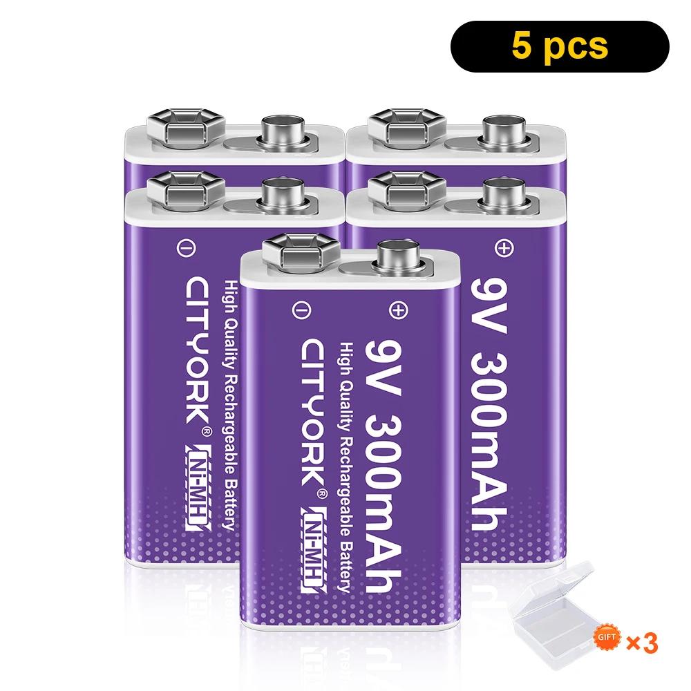 Cityork 9V NIMH Akku 6F22 9 Volt NI-MH Batterien 9V für Rauchmelder Spielzeug Drahtlose Kameras Metalldetektor