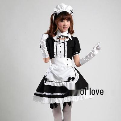 Czarno-biały strój Cosplayu Anime jako pokojówka na występy