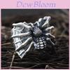 Retro Vintage Thai Silver Spider Ring For Women Adjustable Punk Style Fashionable Accessory