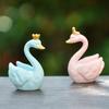Ozdoba Labuť Krásná Mikro Krajinná Figurka Panenka DIY Dekorace na Dort Simulace Koruna Labuť Figurka Pryskyřice Zvířecí Model Vánoční Svatba Dárek