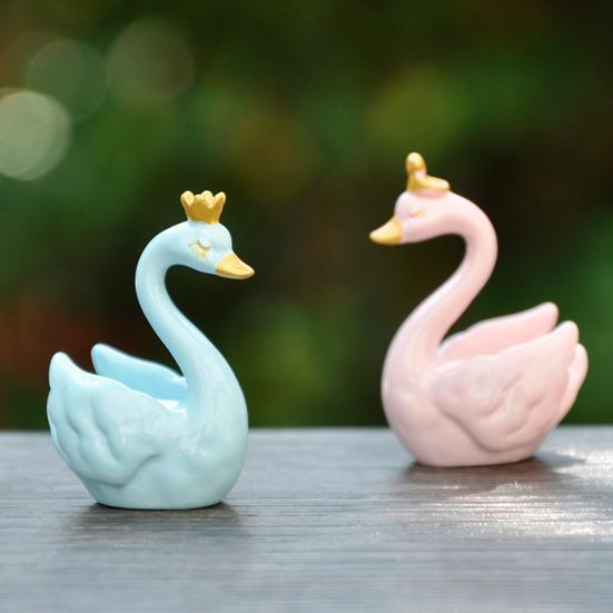 Ozdoba Labuť Krásná Mikro Krajinná Figurka Panenka DIY Dekorace na Dort Simulace Koruna Labuť Figurka Pryskyřice Zvířecí Model Vánoční Svatba Dárek