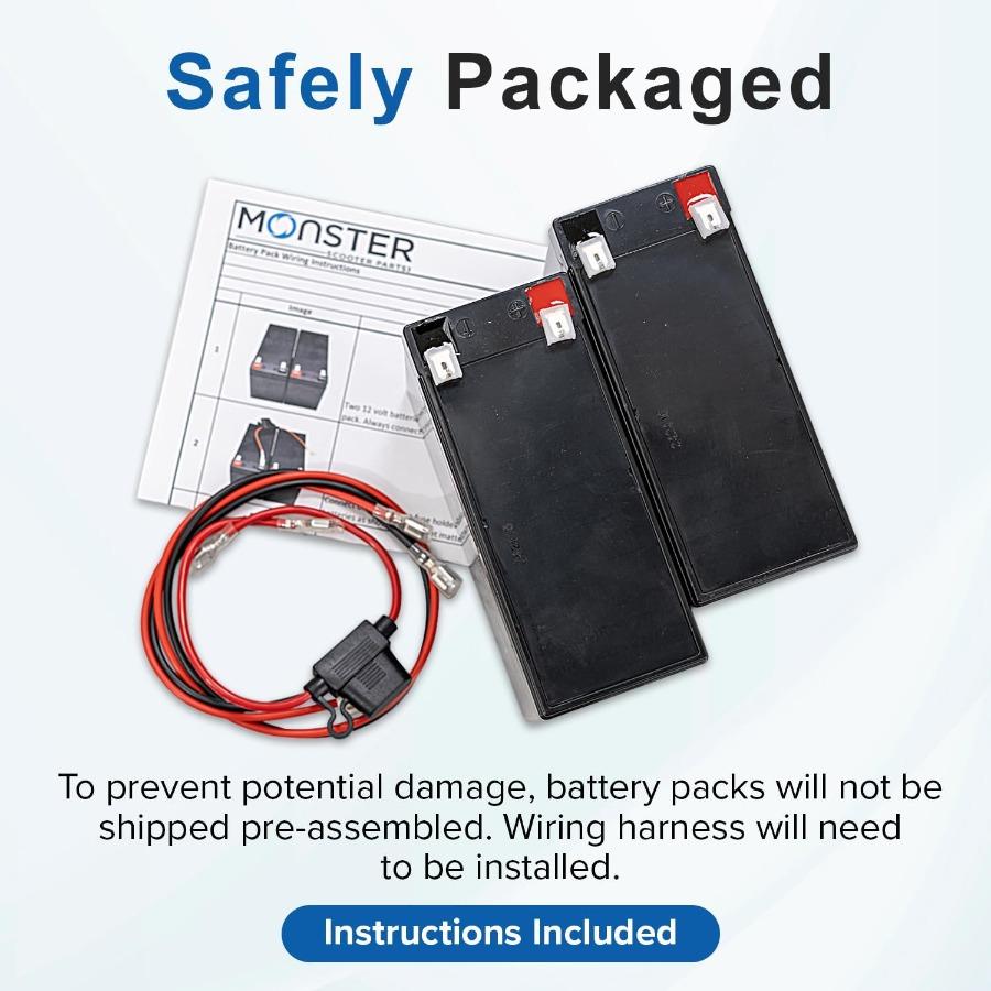 Premium 36 Volt Battery Pack for The Razor Rambler 16 Electric Bike 9 Ah Model Specific Replacement Set of 3 Rechargeable AGM B