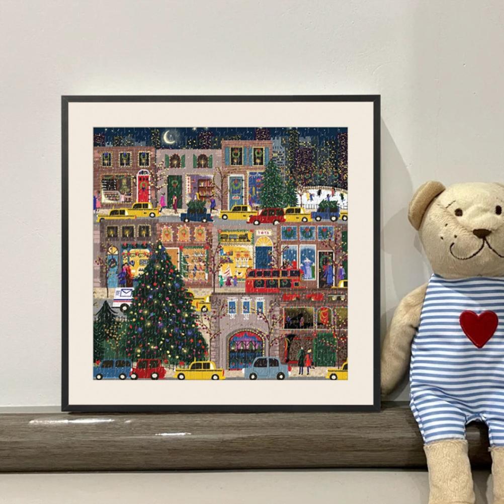 500dílné vánoční pouliční zimní noční puzzle Vzdělávací rodinné herní dekorace dárek pro děti