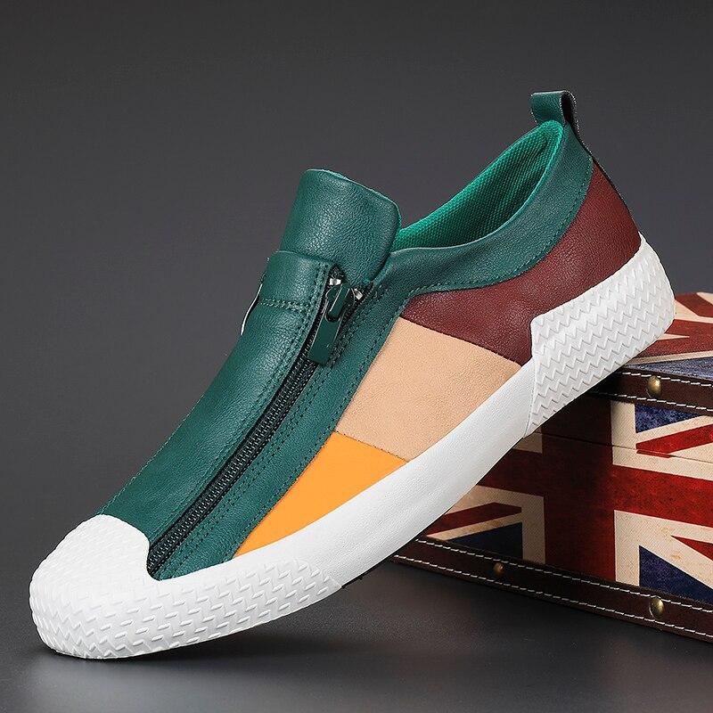 Men Leather Shoes New Men 'S Vulcanized Shoes Spring Designer Sneakers Breathable Men Loafers Shoes Soft Sole Comfort Casual Shoe