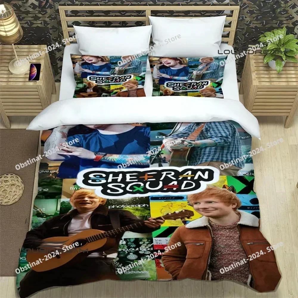 Conjuntos de Ropa de Cama Impresos del Cantante Ed Sheeran exquisito juego de suministros funda nórdica juego de edredón para cama juego de ropa de cama regalo de cumpleaños de lujo