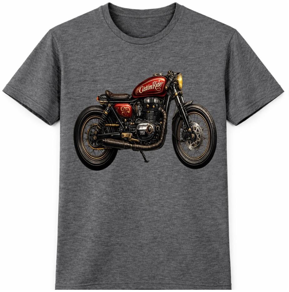 Motorcycle T Shirt Classic Vintage Motorbike Retro Racing Graphic Tee