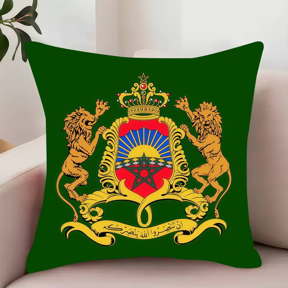 Luksusowa Poszewka na Poduszkę z Flagą Maroka Dekoracja Pokrowce Ochronne Wygodna Miękka na Sofę Salon Biuro Domowe