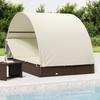 Vidaxl 2-Os. Sun Lounger with a Semi-circular Canopy, Brown, 211X112X140 Cm