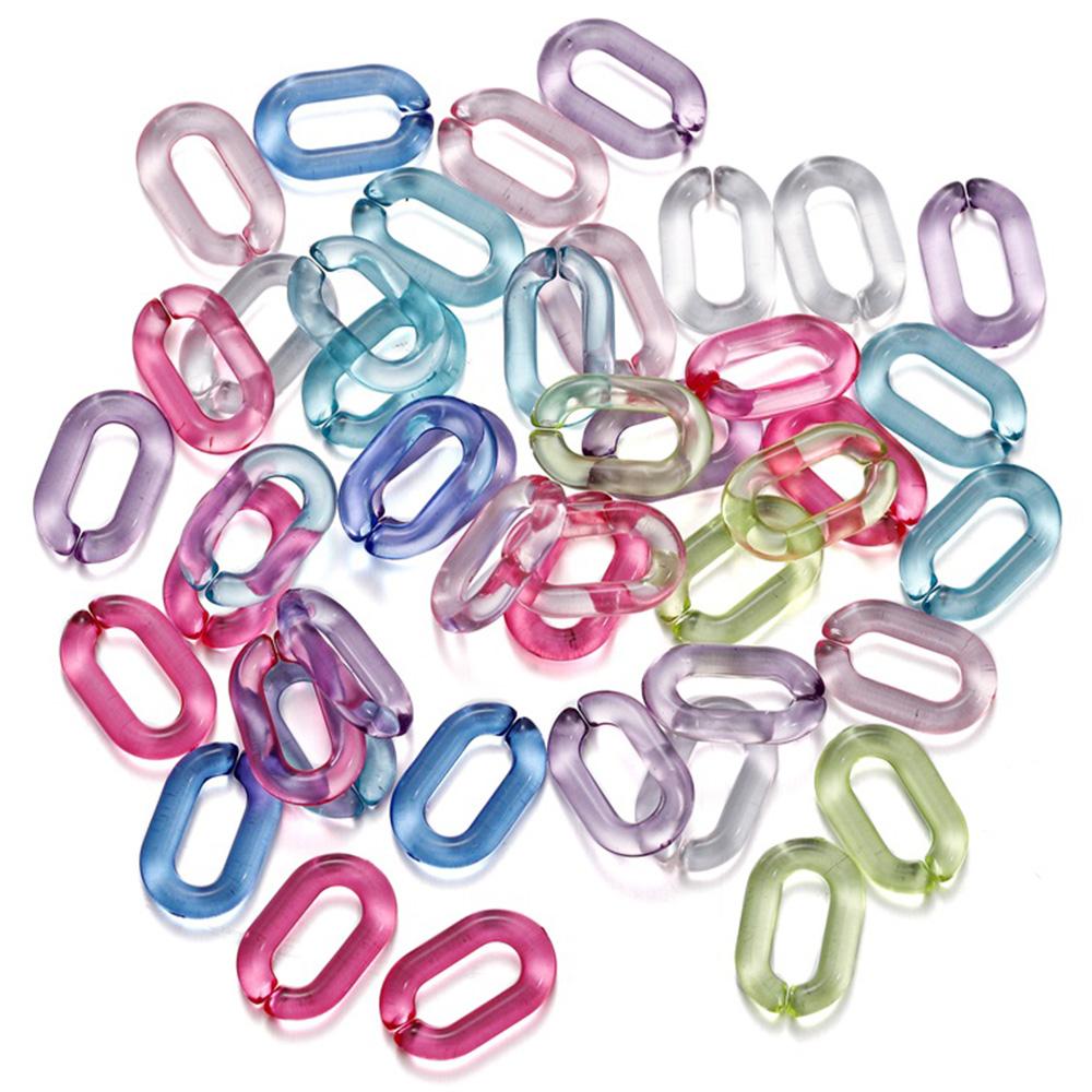 50/100pcs Colorful Acrylic Link Chain Lobster Clasp Keychains for DIY Necklace Chain Jewelry Making Accessories Supplies