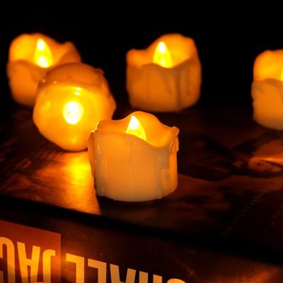 12 Pcs LED Flameless Tea Light Candles Flickering Electric Fake Candles Battery Operated LED Tea Lights with Warm Light