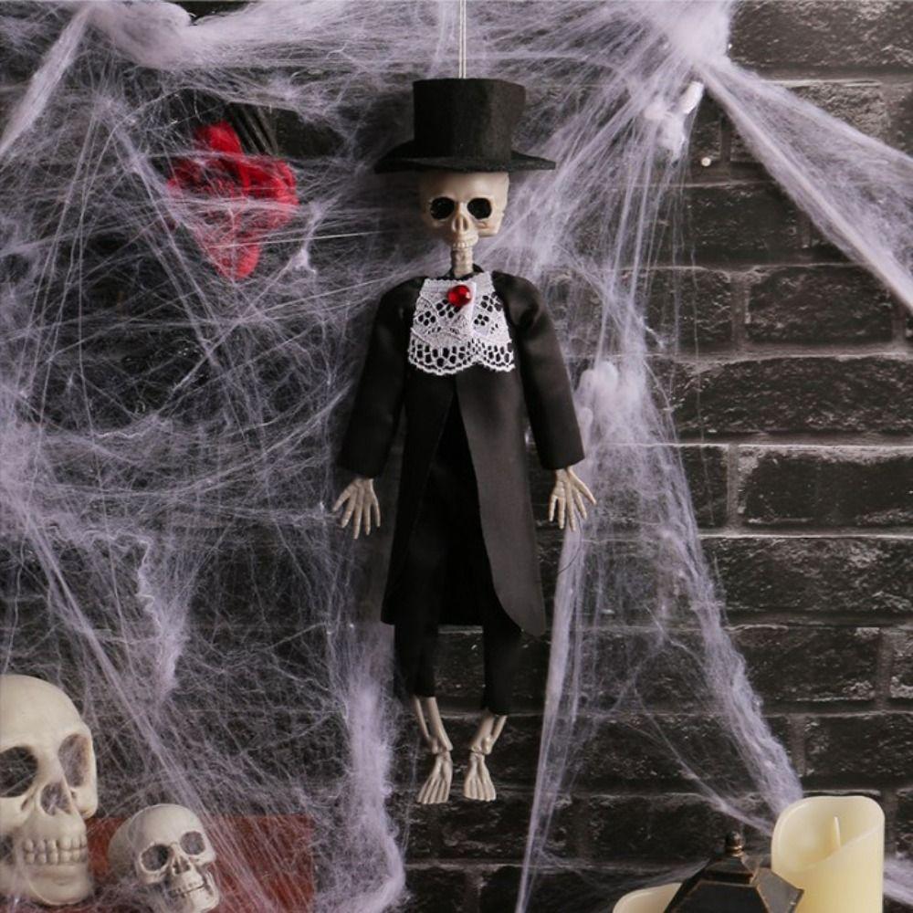 Hanging Ghost Bride Pendant Scary Halloween Decoration Skeleton Ornaments  Haunted House