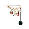 Japanese And Korean Creative Christmas Fringed Hairball Brooch Snowman Elk Crutches Gloves Pin Collar Pin