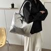Glossy Tote Bag Women Shiny Solid Color Shoulder Bag High Capacity Faux Leather Handbag for Date Street Party Shopping