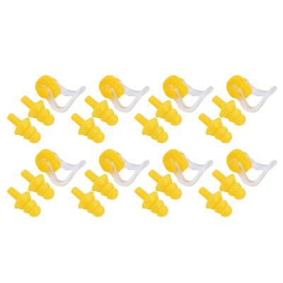 8 Sets Waterproof Swimming Soft Silicone Nose Clip Earplugs Diving Protective Supplies
