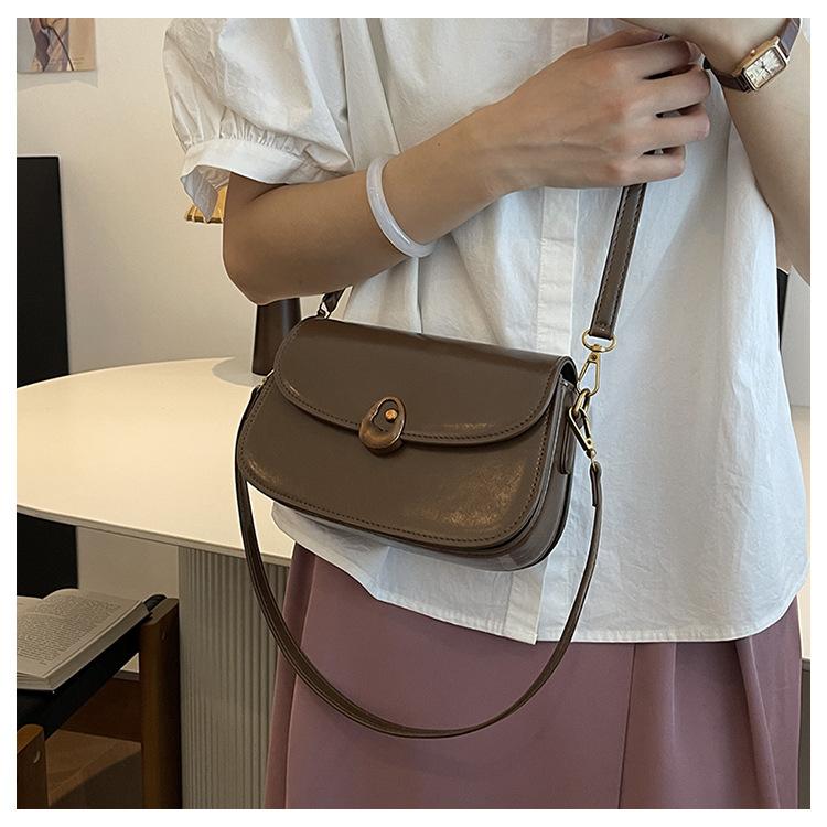 Vintage Leather Saddle Lady Underarm Bag Versatile Women's Crossbody Shoulder Bag 2025 New Designer Purses and HandBags