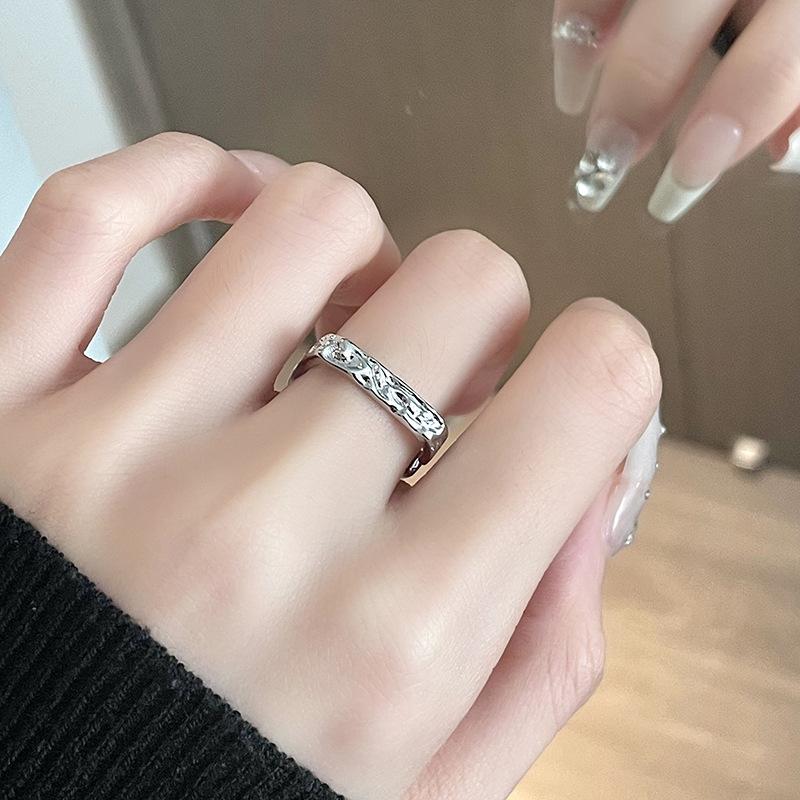 Niche Design, High-End Sense Of Love, Zircon Combination, Stacked Open Ring, Cold Wind Index Finger Ring, Personalized Woman