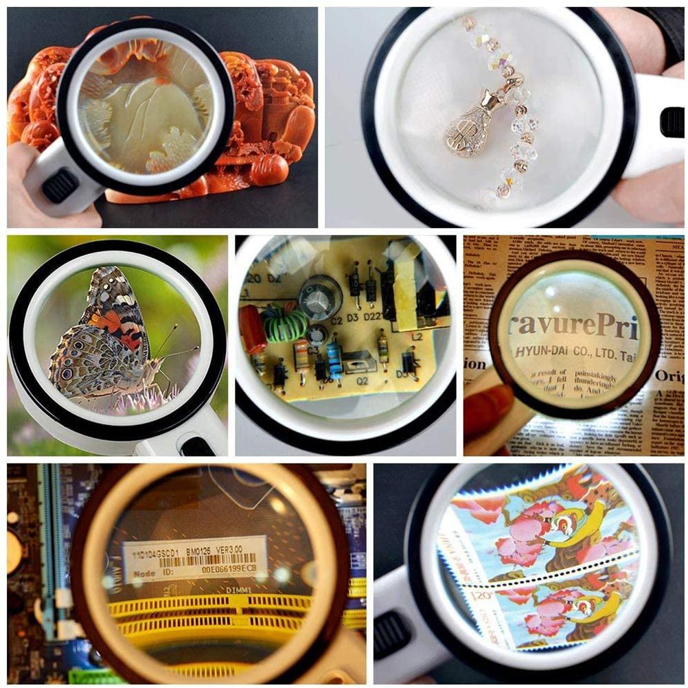 30X LED Magnifier Magnifying Glass with Light Handheld Magnifying Glass