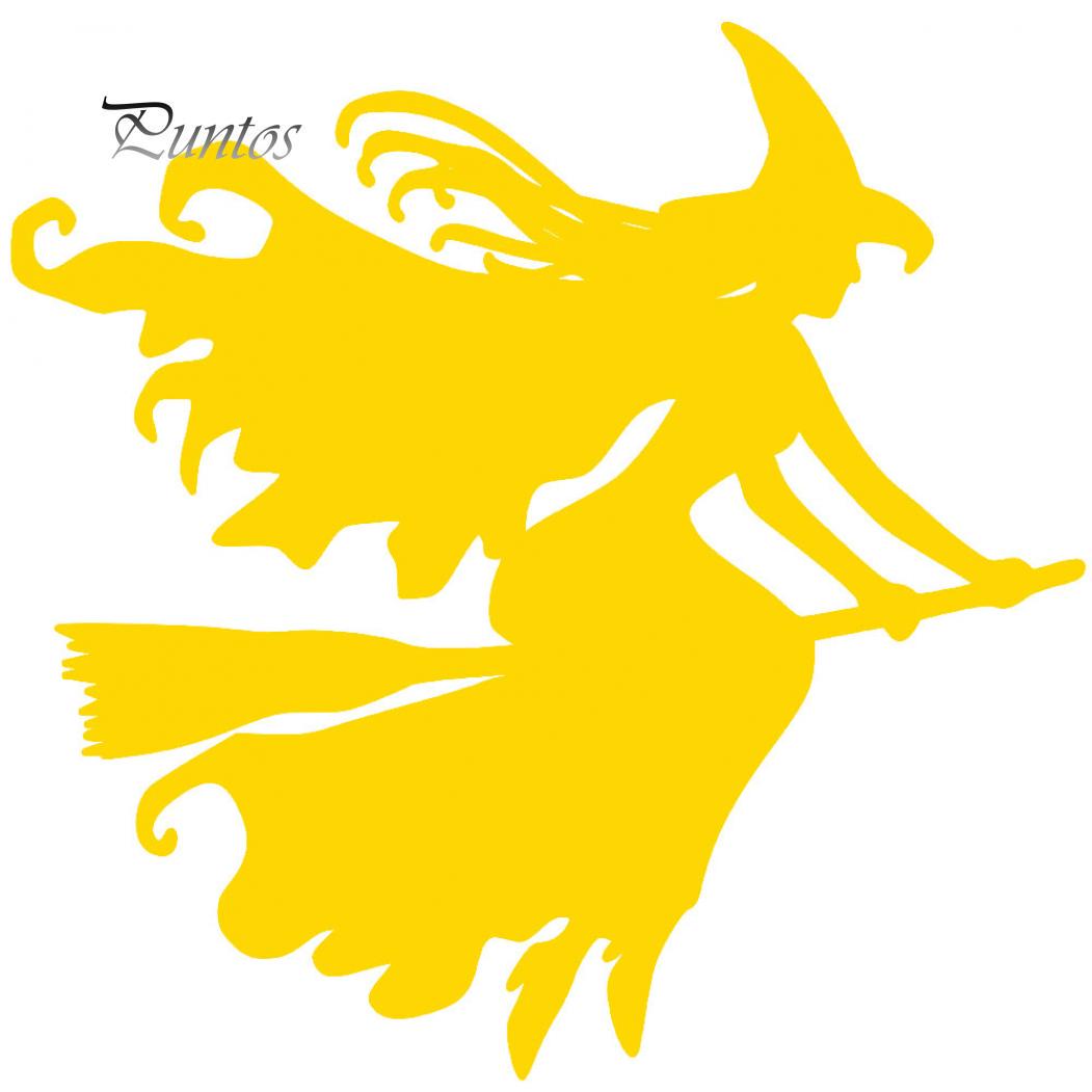 Ведьма на метле Хэллоуин автомобиль светоотражающие наклейки украшения жёлтый