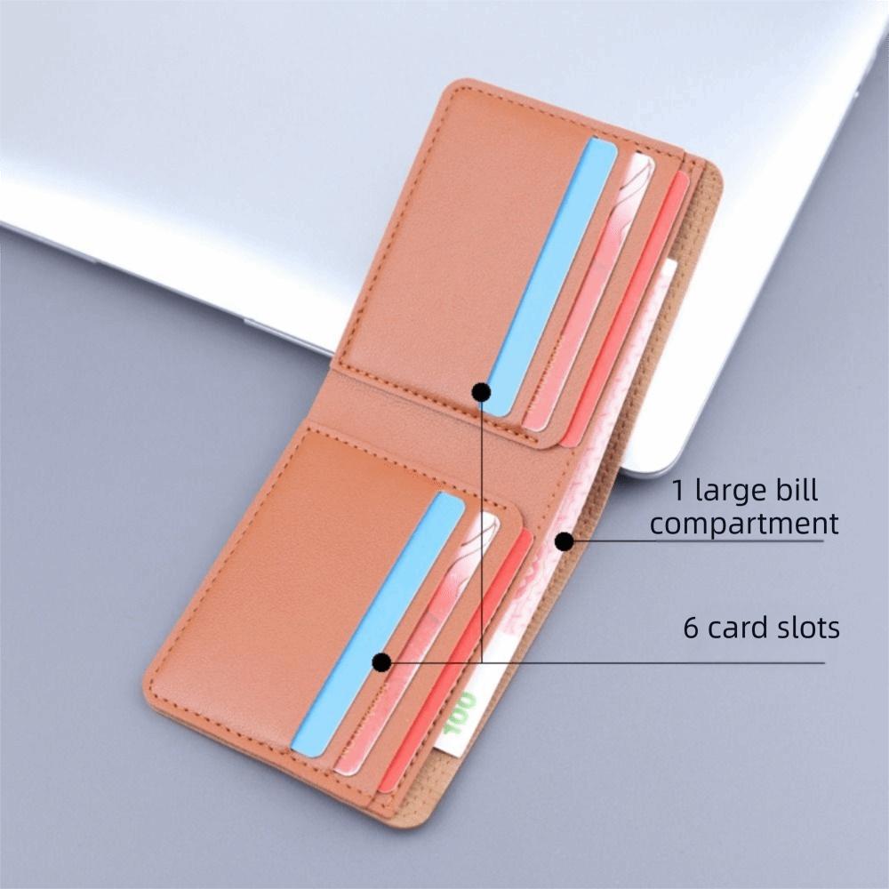 Minimalist PU Leather Men's Short Wallet Two-fold Large Capacity Multiple Pockets Black Coffee ID Card Holder Men Women
