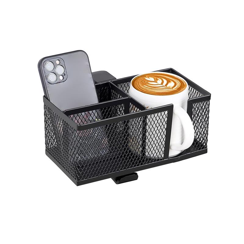 

4 In 1 Metal Clip On Cup Holder Attachment For Gaming Desk Or Table, Sturdy And Easy To Clamp, Attachable Anti-Spill Cup Holder чёрный