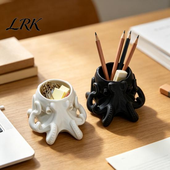 Unique Office Desk Storage 3D Printed Octopus Organizer, Dark Aesthetic Sculpture, Cute Modern Artistic Cup Tentacle Container, Birthday Gift, Vanity