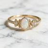European and American Style Opal-inlaid Ring, a Luxurious and Elegant Gold-plated Ring