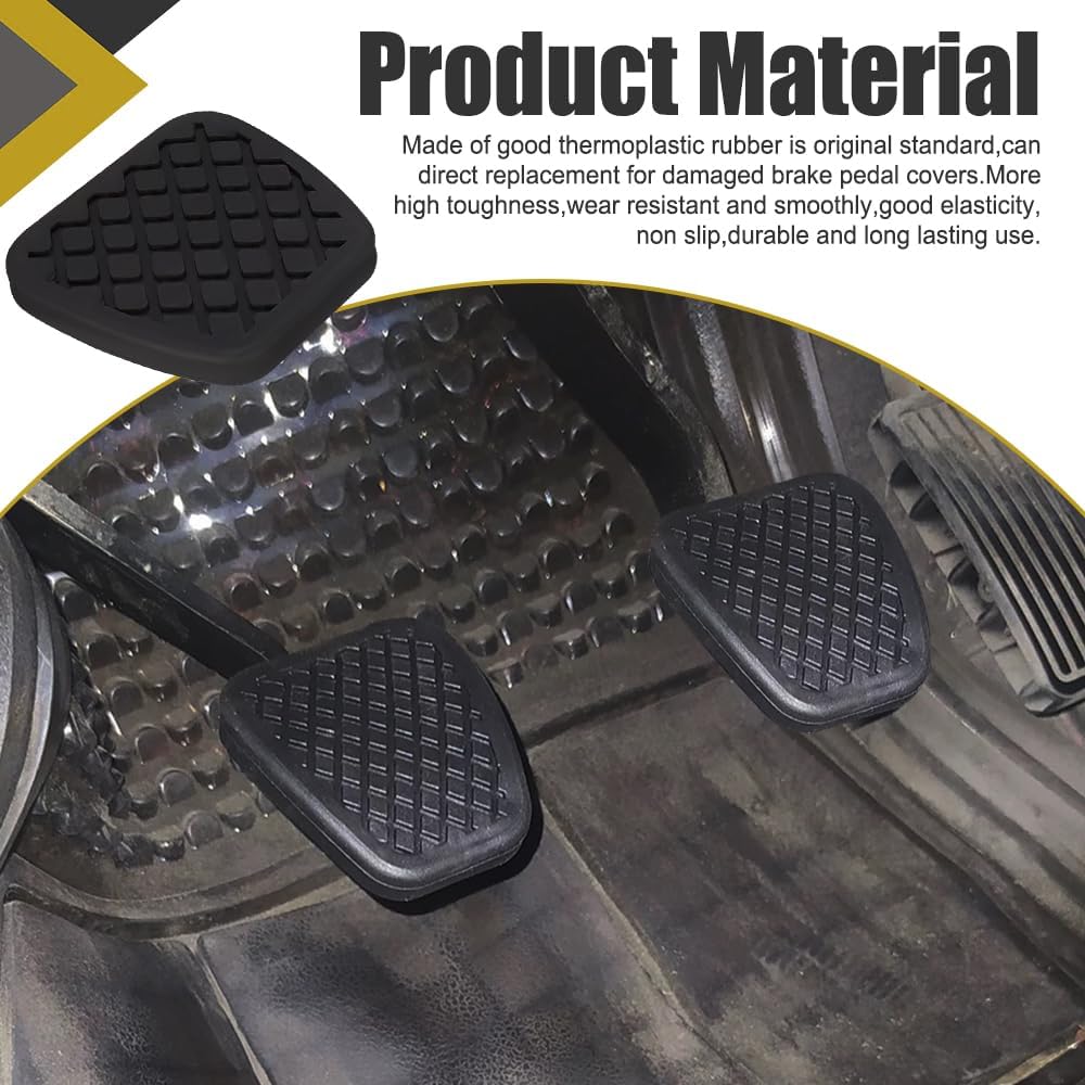 2PCS Rubber Brake Clutch Pedal Pad Cover, Car Pedal Covers, Non-Slip Break Pedal Covers Replacement 46545-SA5-000 46545SA5000, Car Rubber Clutch
