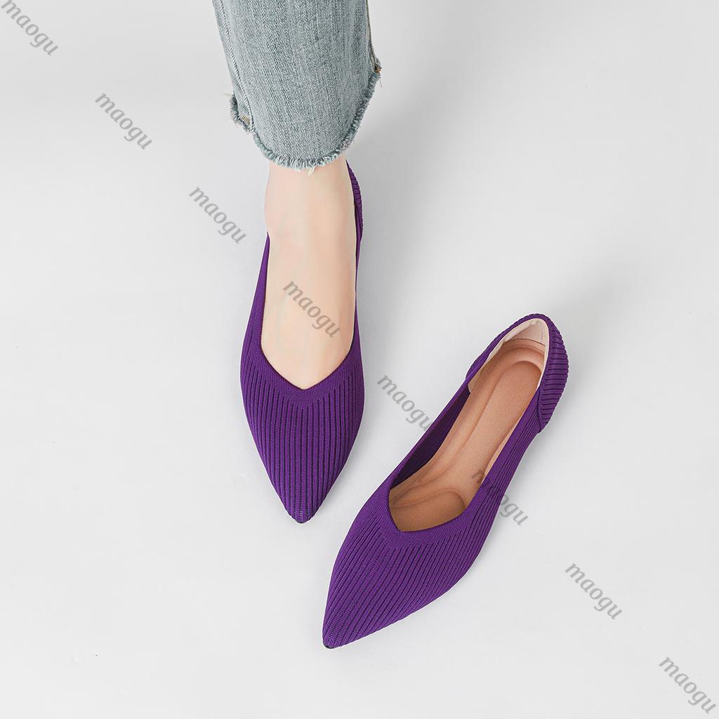 Shoes Woman Flat with Pointed Soft Knitted Sole Breathable and Comfortable Women's Flats Shoes Spring and Autumn 2025 New Model