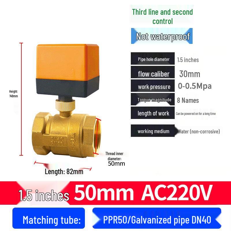 220V DN15 Měděný závitový elektrický kulový ventil pro regulaci vody