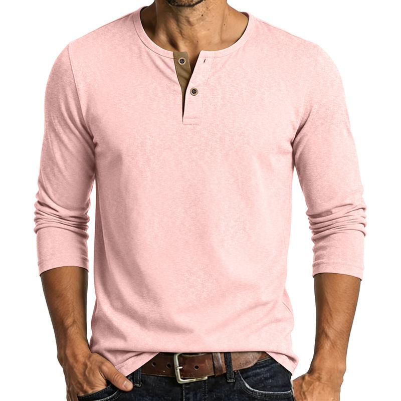 Men Long Sleeve Henley Shirt Casual Buttoned Base Layer Top Lightweight Comfortable Fit Soft Fabric