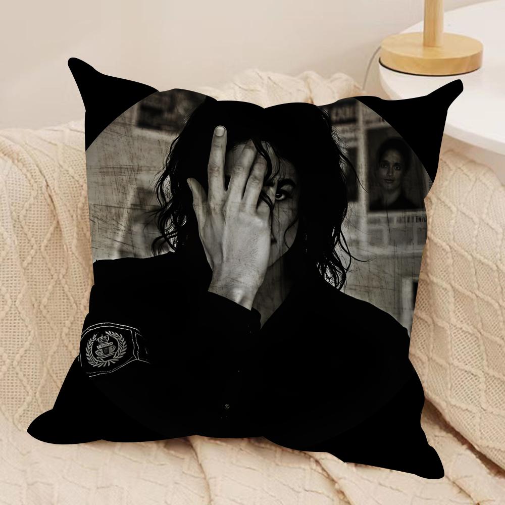 Singer Mmichael Jackson Cushion Cover Silky Short Plush Sofa Pillow Cover Hidden Zipper Soft Dustproof Case for Home Decor