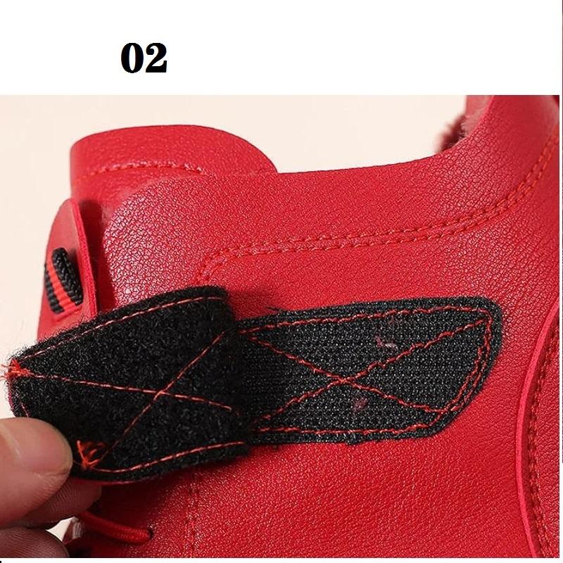 Übergröße 36-42 Damen Winterstiefel weiblich Oxford handgefertigt Nähen Sneakers Damen Punk rote Stiefeletten mit Fell botas de mujer