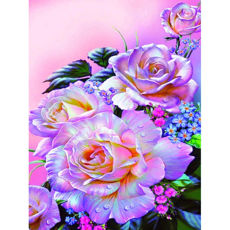 Volle 5D-Diamant-Malerei, hübsche Blumen, DIY-Diamant-Stickerei, Diamant-Mosaik, Kreuzstich-Set, Heimdekoration, Geschenk